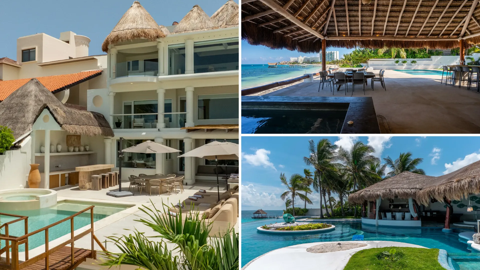 Villa de lujo en Cancún frente al mar con alberca privada